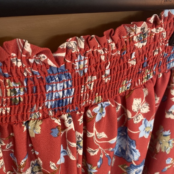 Bucket List Wide Flowy Leg Pants Red Floral print - Sz L wPockets - Picture 6 of 13